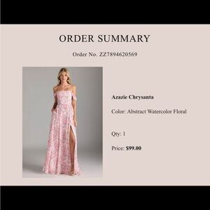 Azazie Strapless Pink Floral Dress